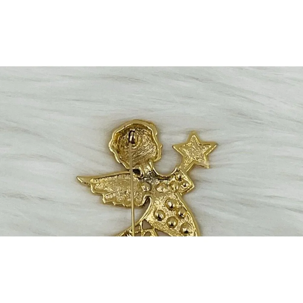 Vintage Brooch Gold Tone Pin 2